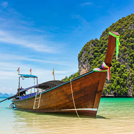Longtail Boat on Beach