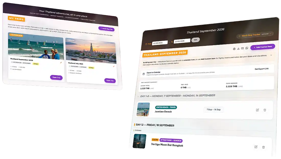 Full account trip planner interface preview
