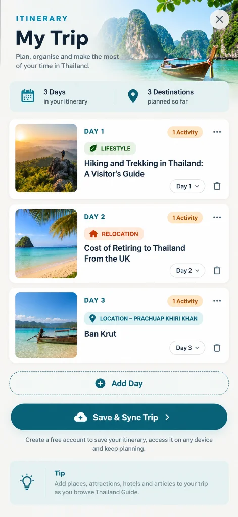 Thailand Guide Guest Planner Sidebar Preview