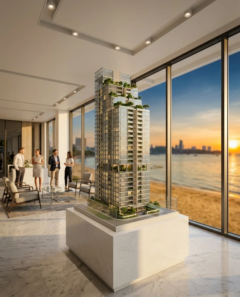 architectural scale model of a luxury high-rise architectural scale model of a luxury high-rise