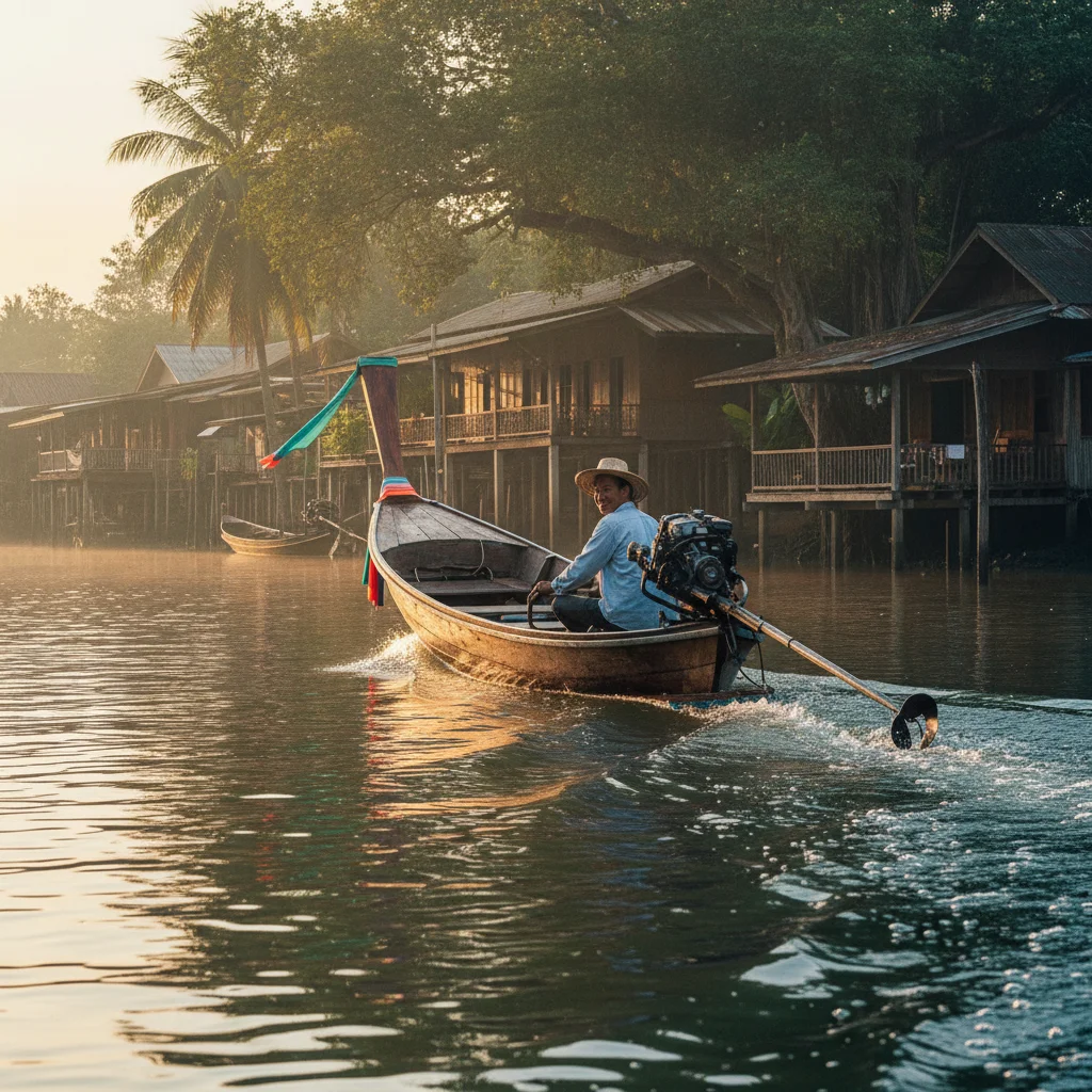 Traditional Thai long-tail boat