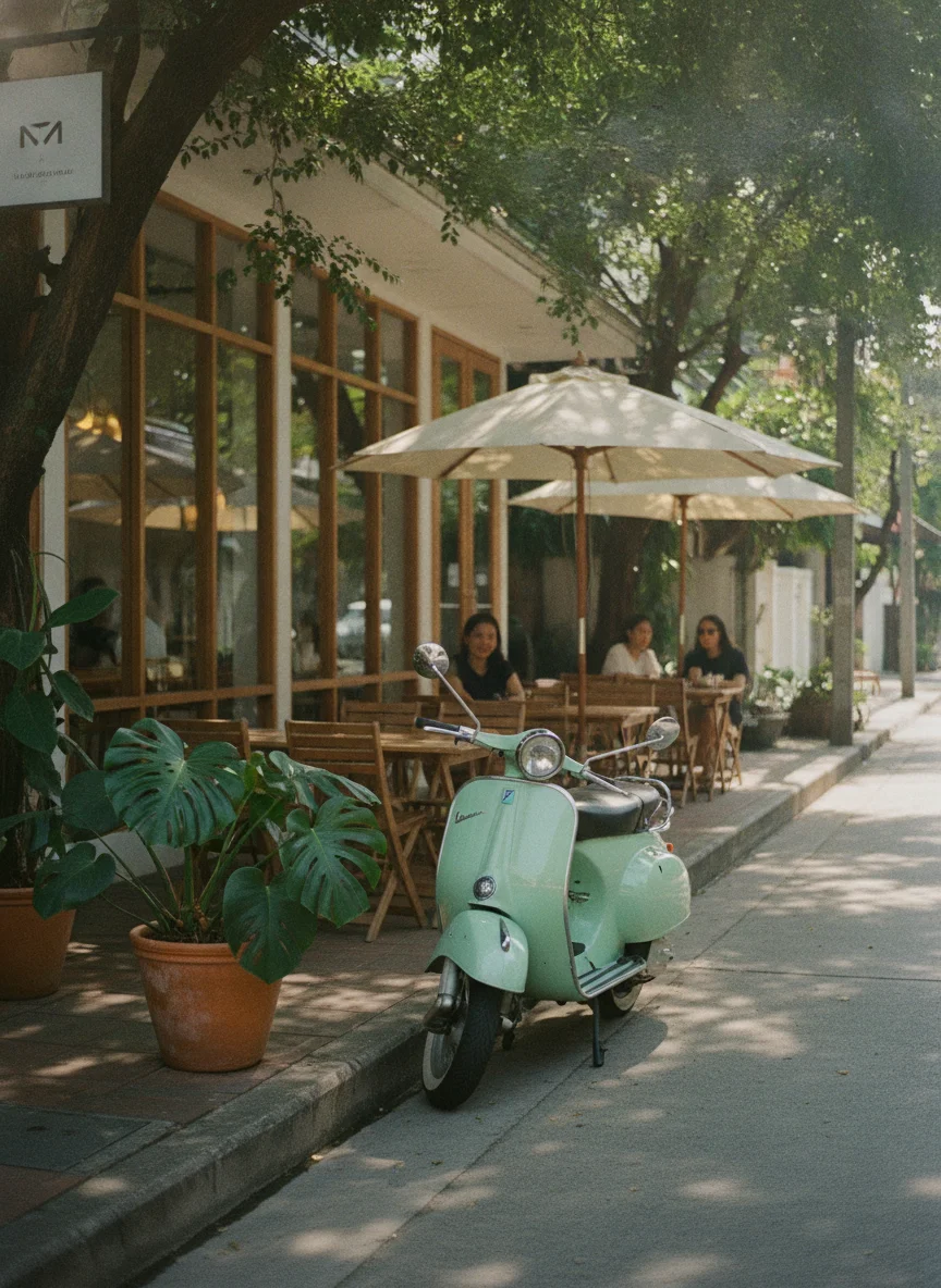 Modern cafe exterior in Nimmanhemin