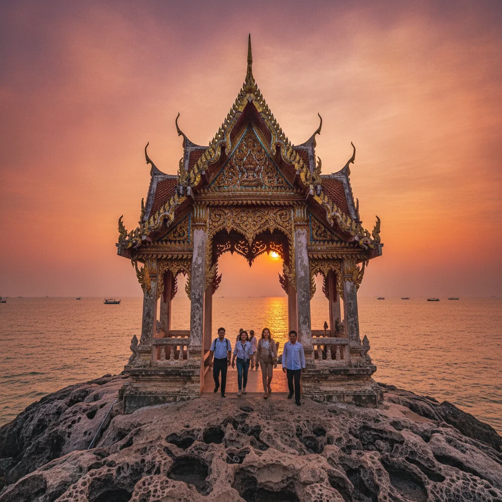 Ornate entrance gate of Wat Koh Loy temple