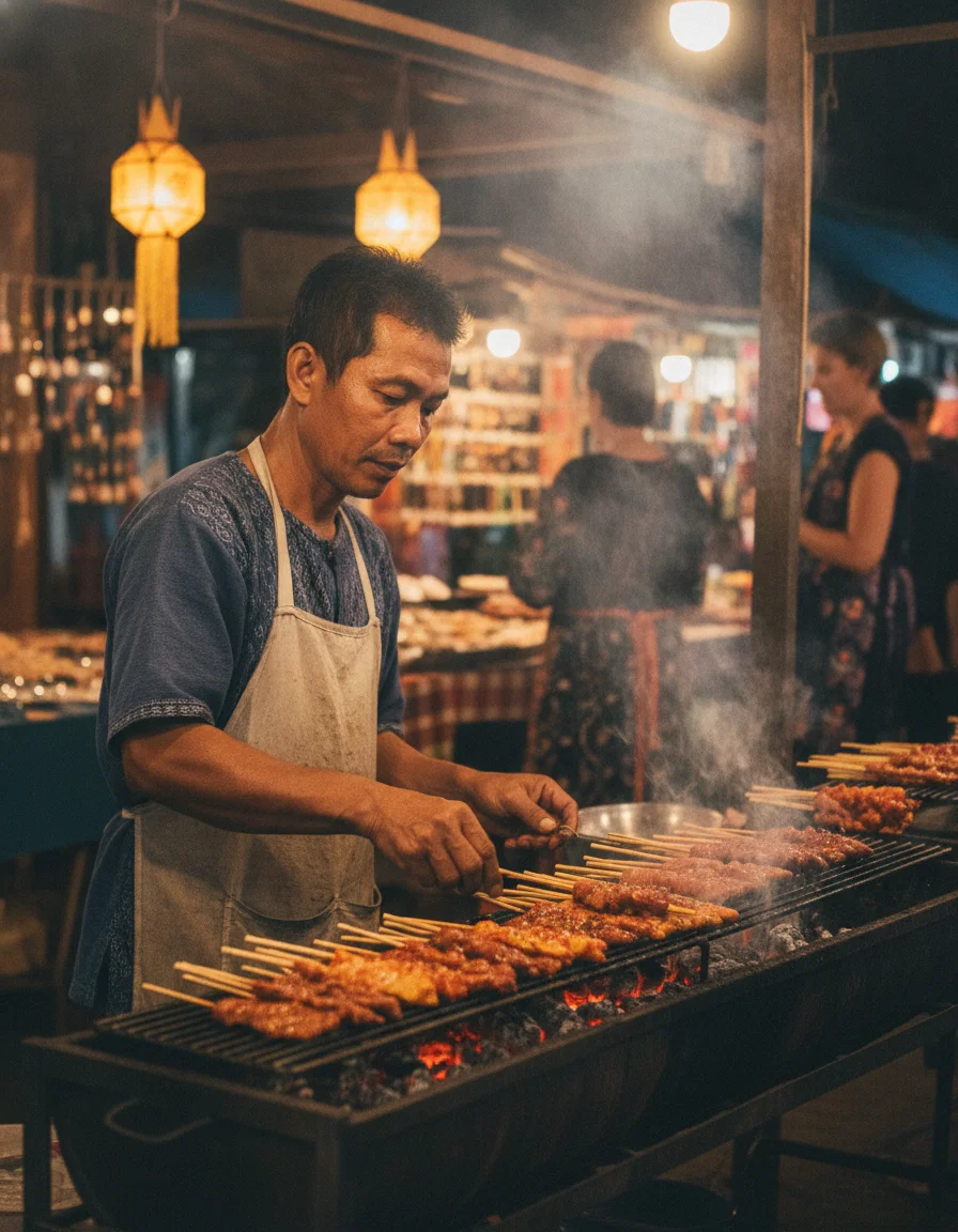 Thai street food vendor Thai street food vendor