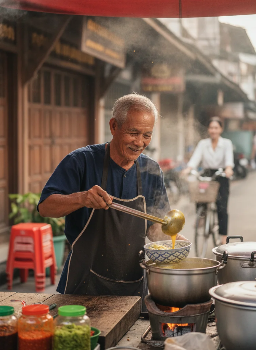 Local street food vendor in Nan