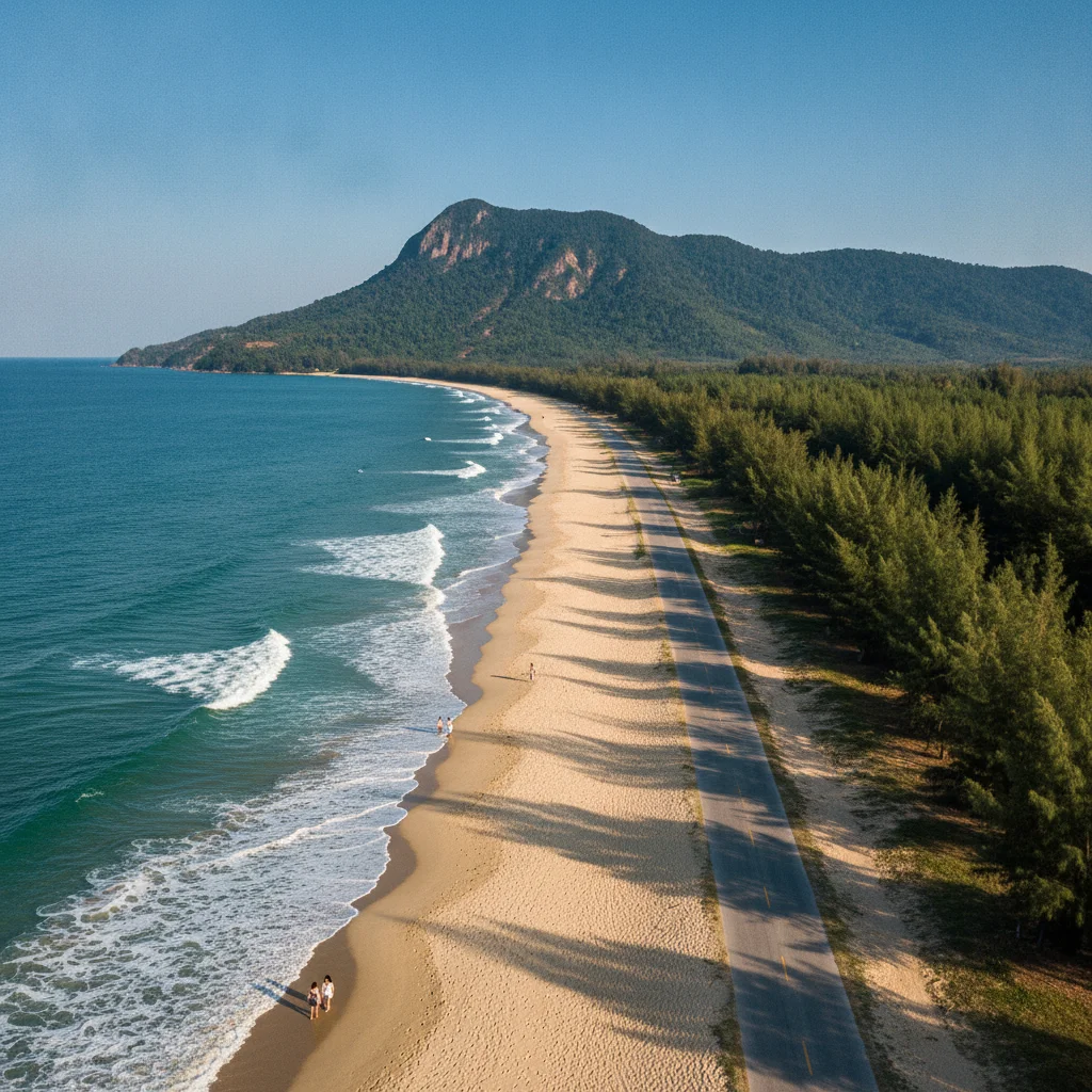 Ban Krut coastline and Thong Chai Mountain Ban Krut coastline and Thong Chai Mountain