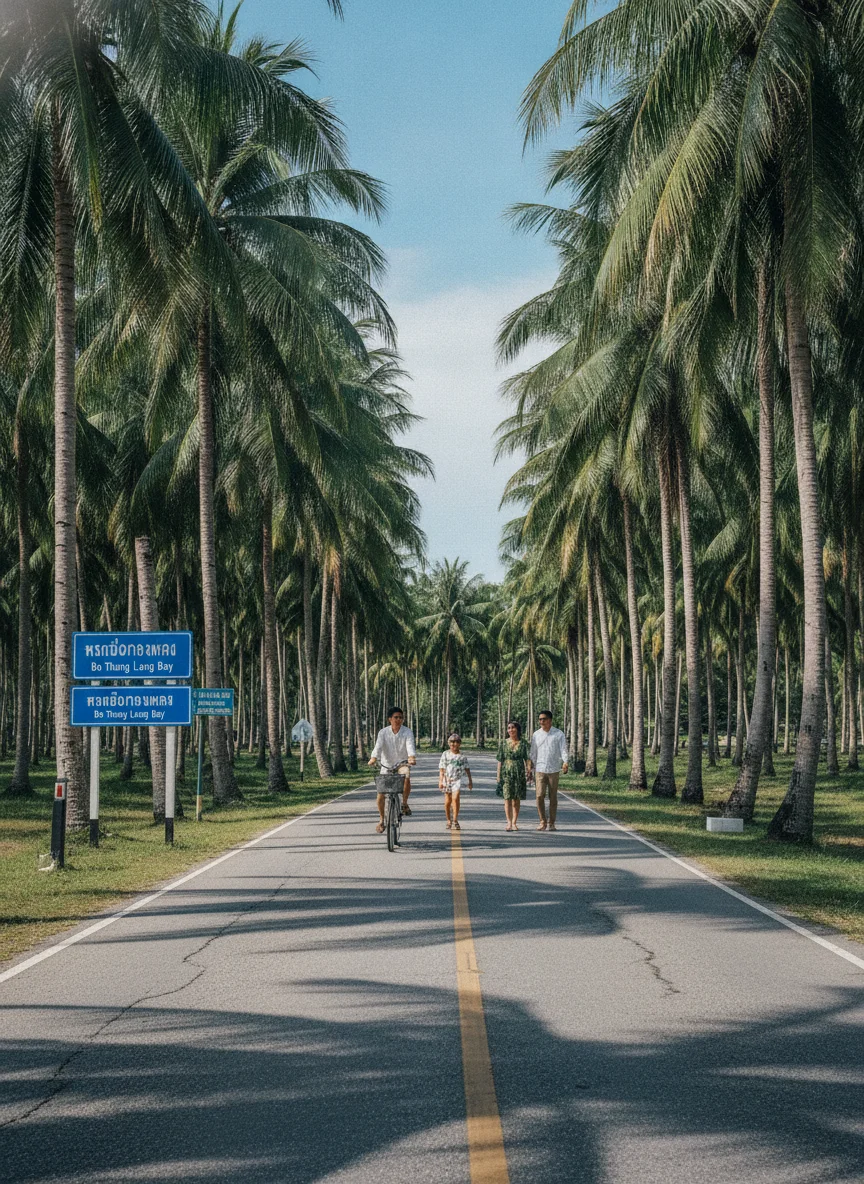 Coastal approach road to Bo Thong Lang Bay Coastal approach road to Bo Thong Lang Bay