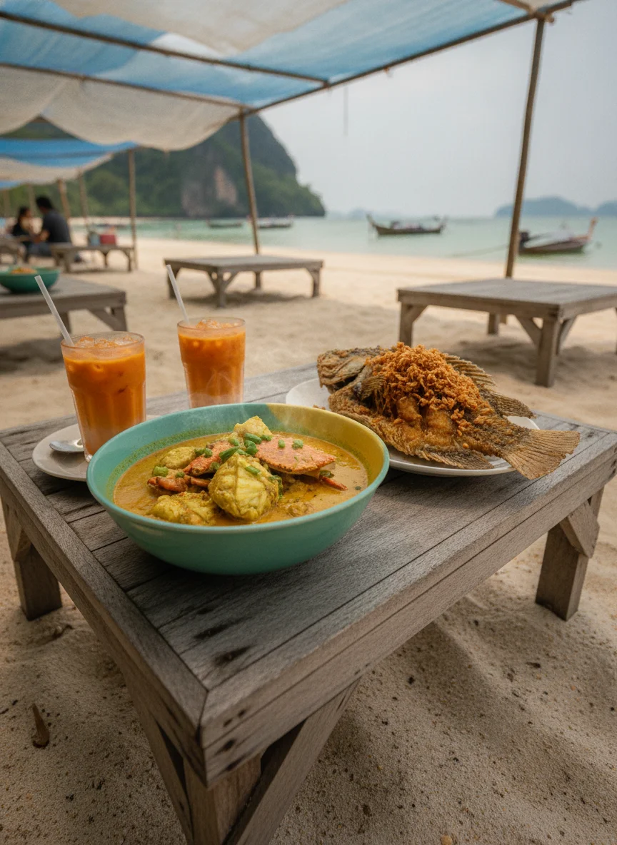Authentic seaside dining at Bo Thong Lang Bay Authentic seaside dining at Bo Thong Lang Bay