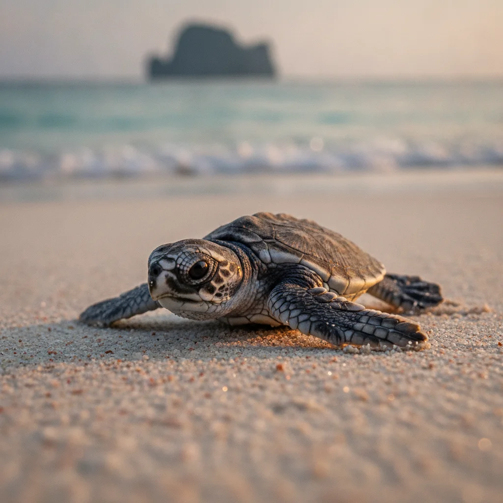 Hawksbill sea turtle hatchling (Eretmochelys imbricata)