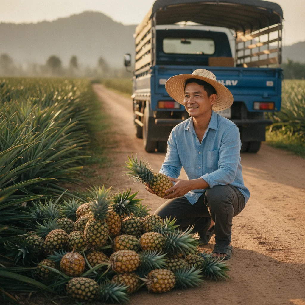 Thai pineapple farmer