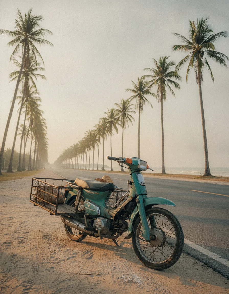 traditional Thai scooter with a sidecar (Saleng)