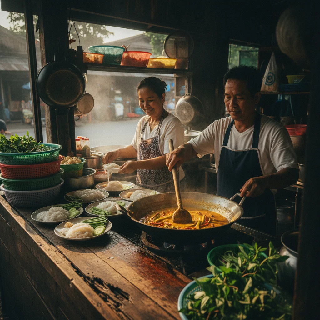 Local Thai cooks at Don Sak Local Thai cooks at Don Sak