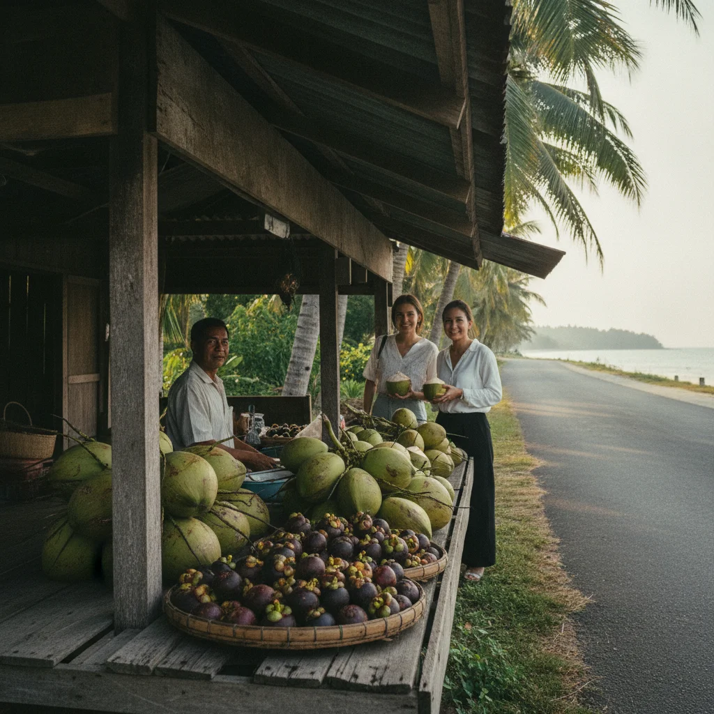 Local roadside fruit stall in Sichon Local roadside fruit stall in Sichon