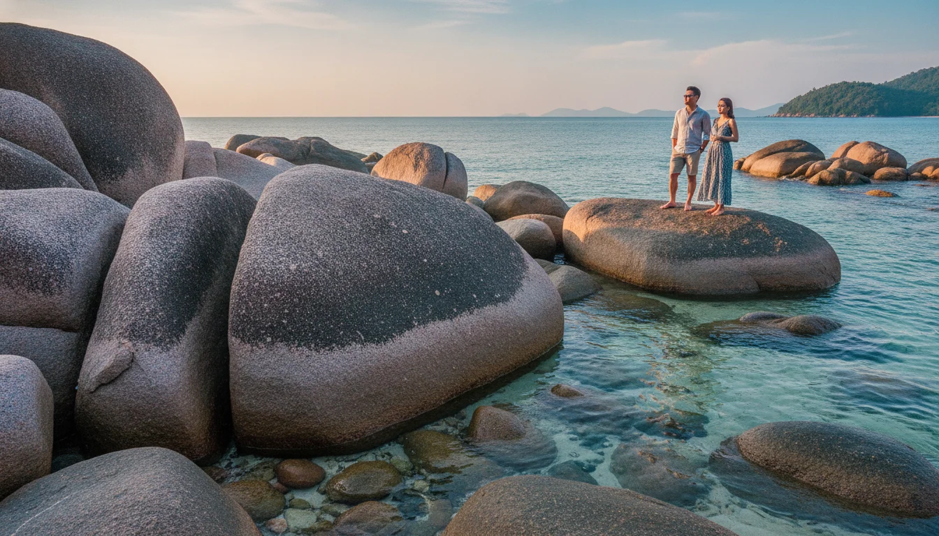 Hin Ngam Beach granite rock formations Hin Ngam Beach granite rock formations