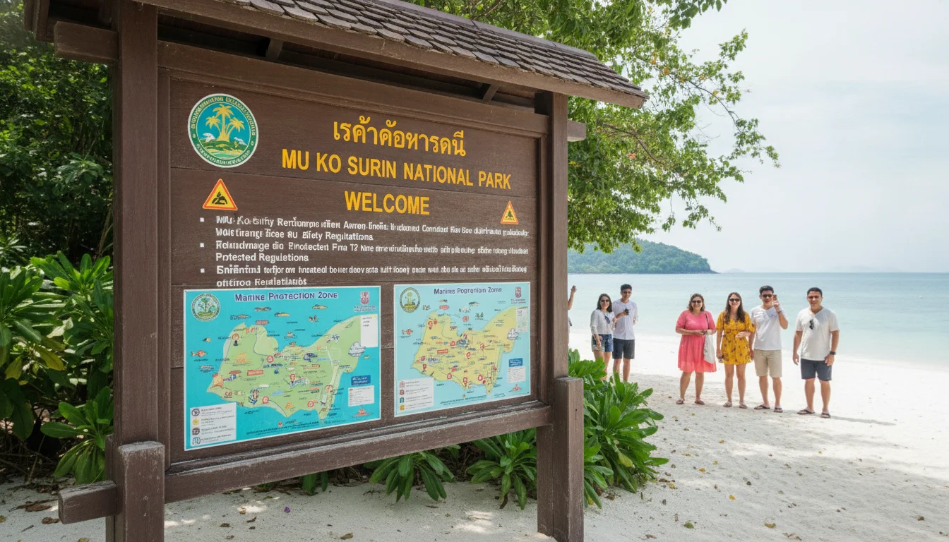 Mu Ko Surin National Park Entrance Signage Mu Ko Surin National Park Entrance Signage