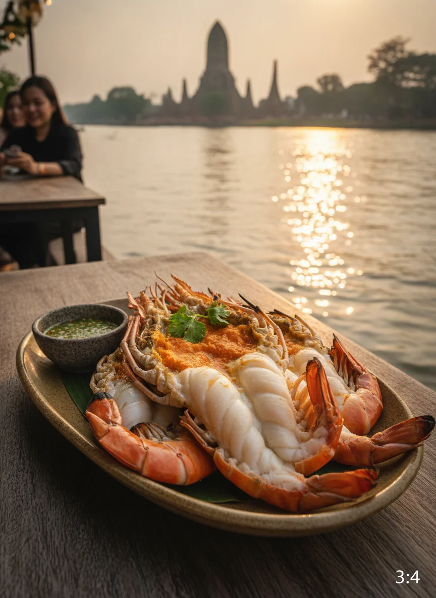 Grilled Ayutthaya Giant River Prawns (Kung Maenam)