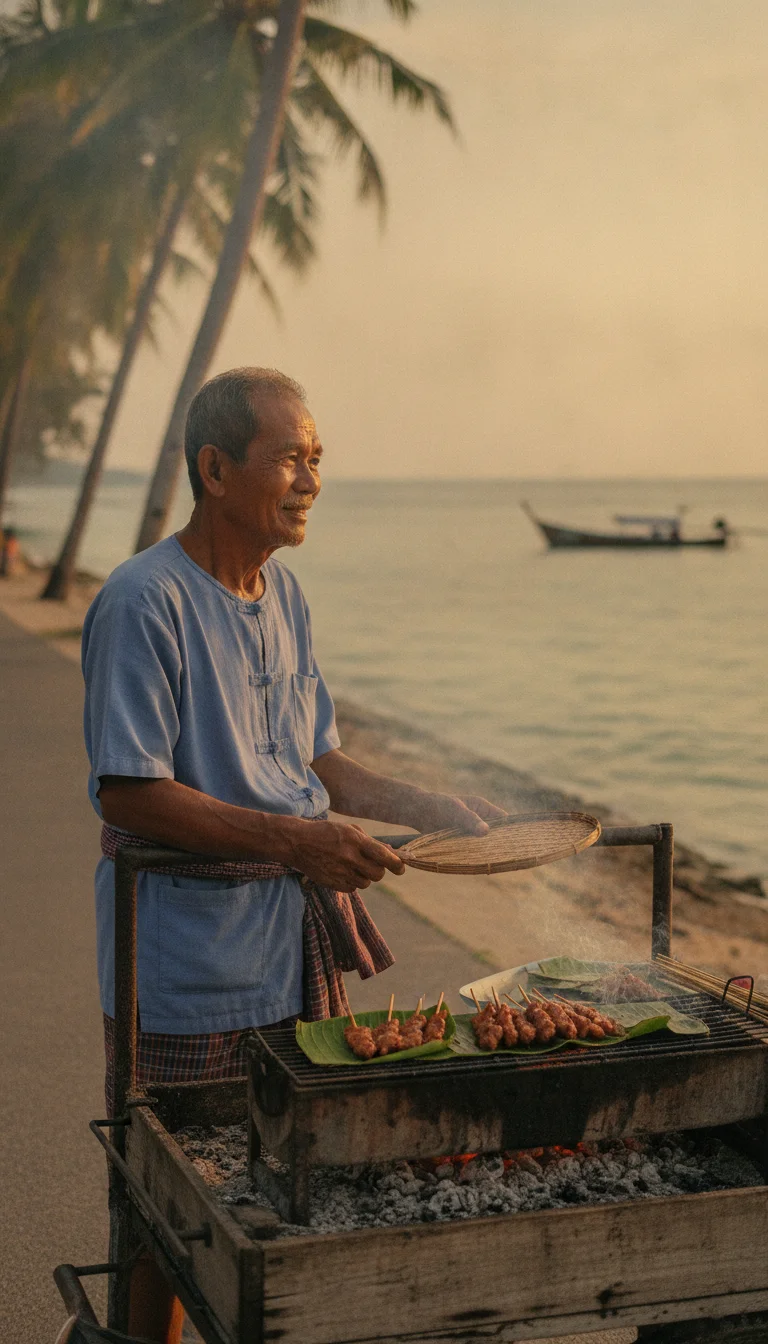 Traditional Street Food Vendor by the Coast Traditional Street Food Vendor by the Coast