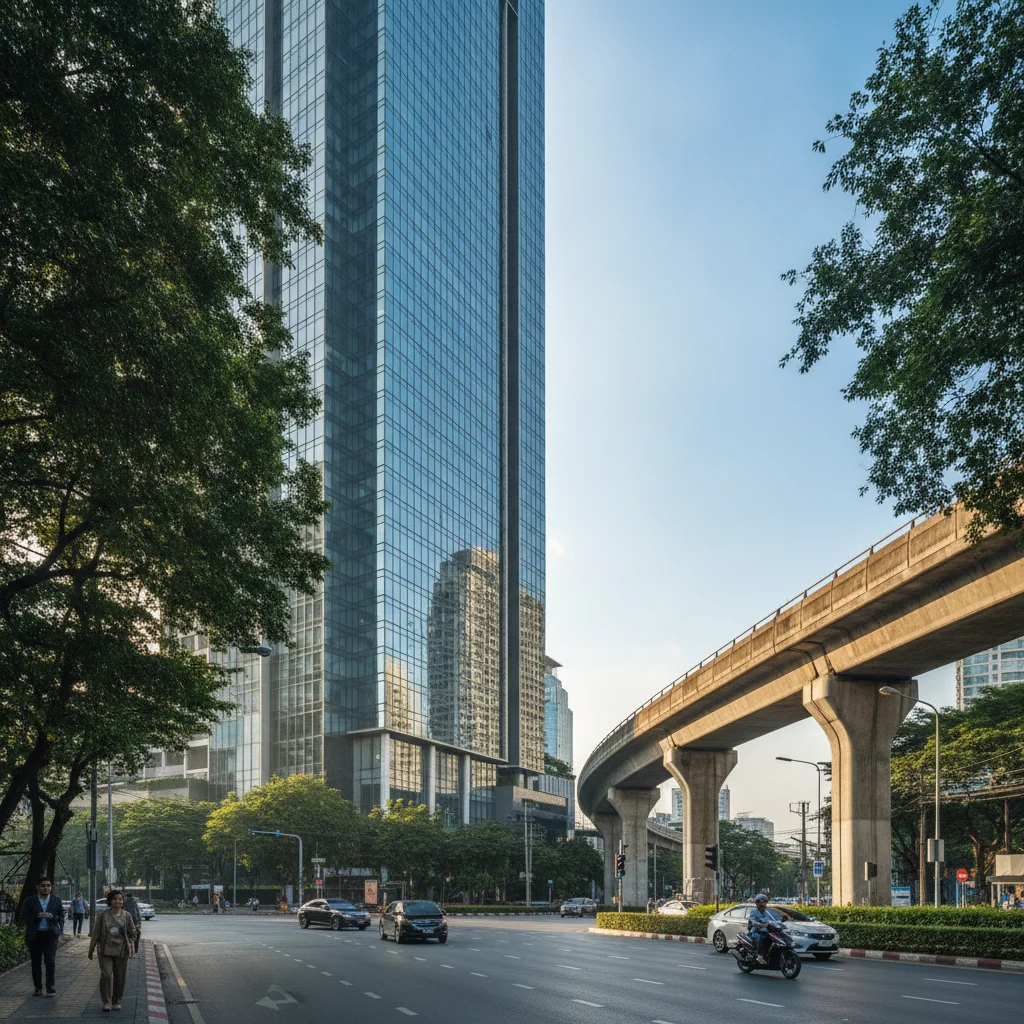 Rama IV road junction and Dusit Central Park development Rama IV road junction and Dusit Central Park development