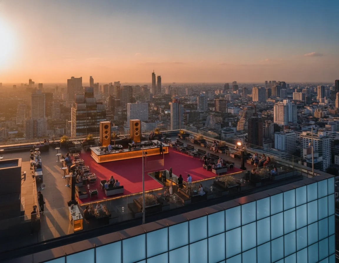 ÆTHER Bangkok circular rooftop deck ÆTHER Bangkok circular rooftop deck