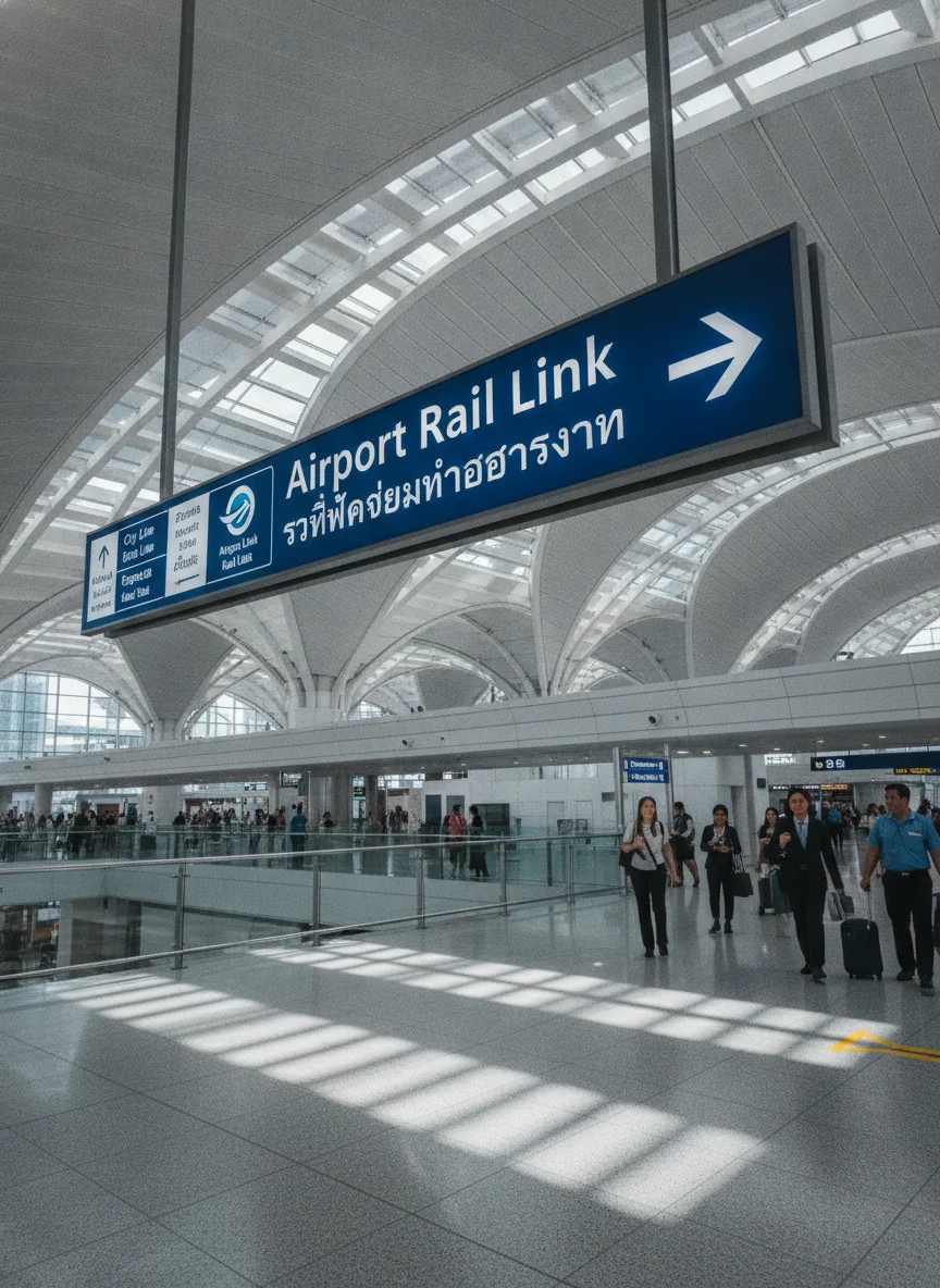 Suvarnabhumi Airport directional signage Suvarnabhumi Airport directional signage