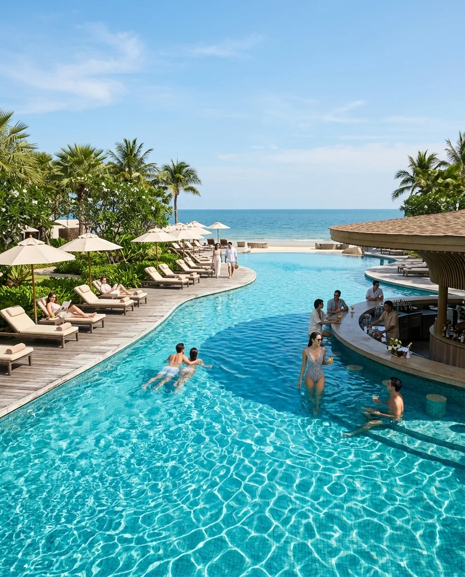 Anantara Hua Hin free-form swimming pool Anantara Hua Hin free-form swimming pool