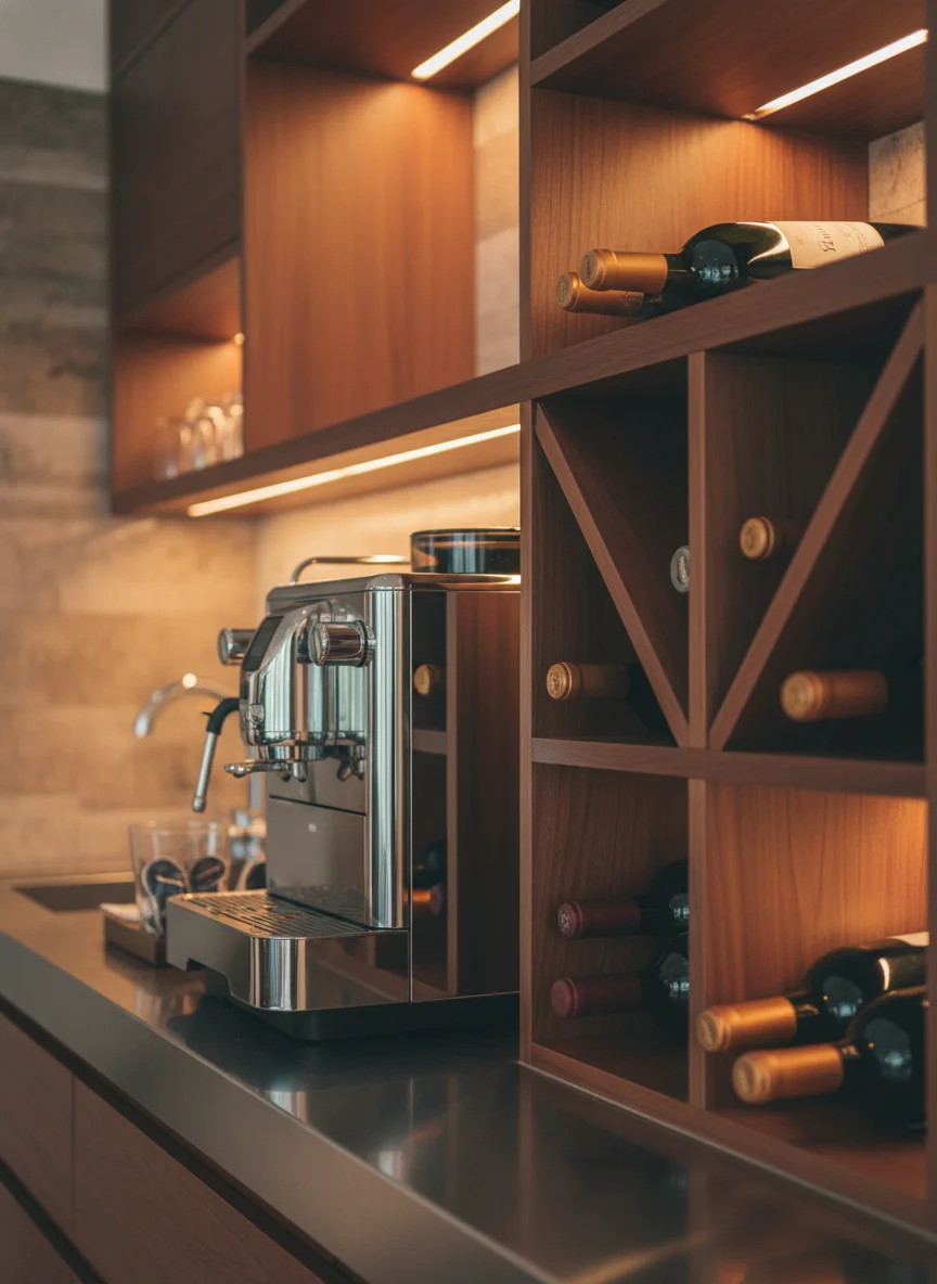 Private villa wine cellar and espresso station Private villa wine cellar and espresso station