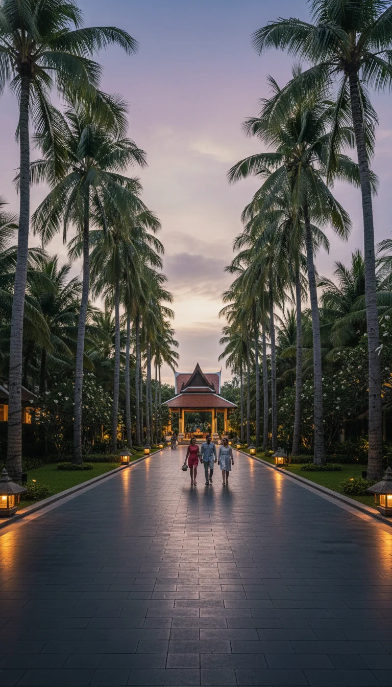 Anantara Mai Khao entrance driveway Anantara Mai Khao entrance driveway