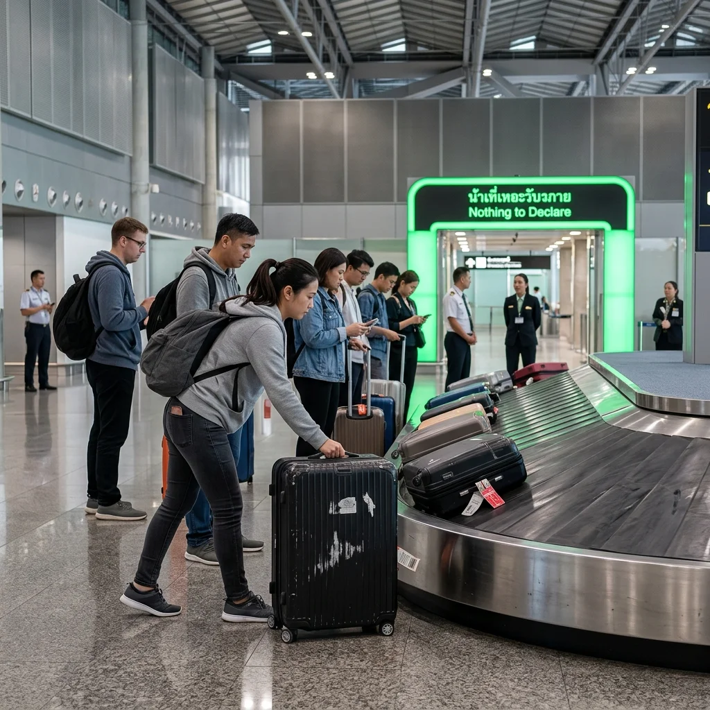 Travellers at luggage carousel 18 Travellers at luggage carousel 18