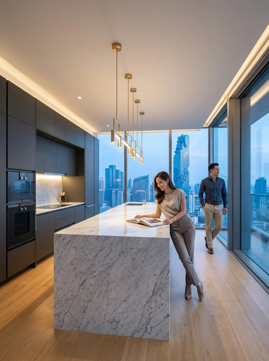 luxury high-rise showroom kitchen luxury high-rise showroom kitchen