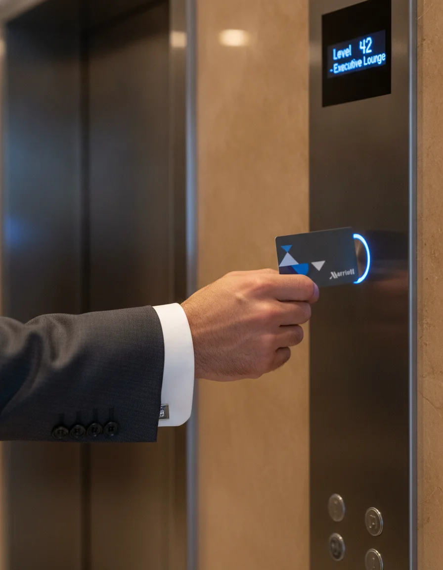 guest using a contactless keycard
