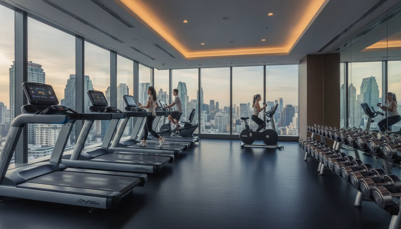 Modern hotel fitness center