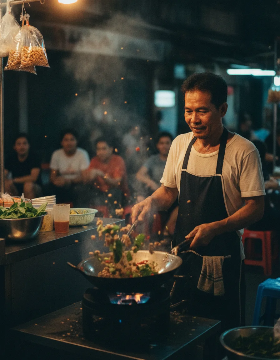 Thai street food vendor