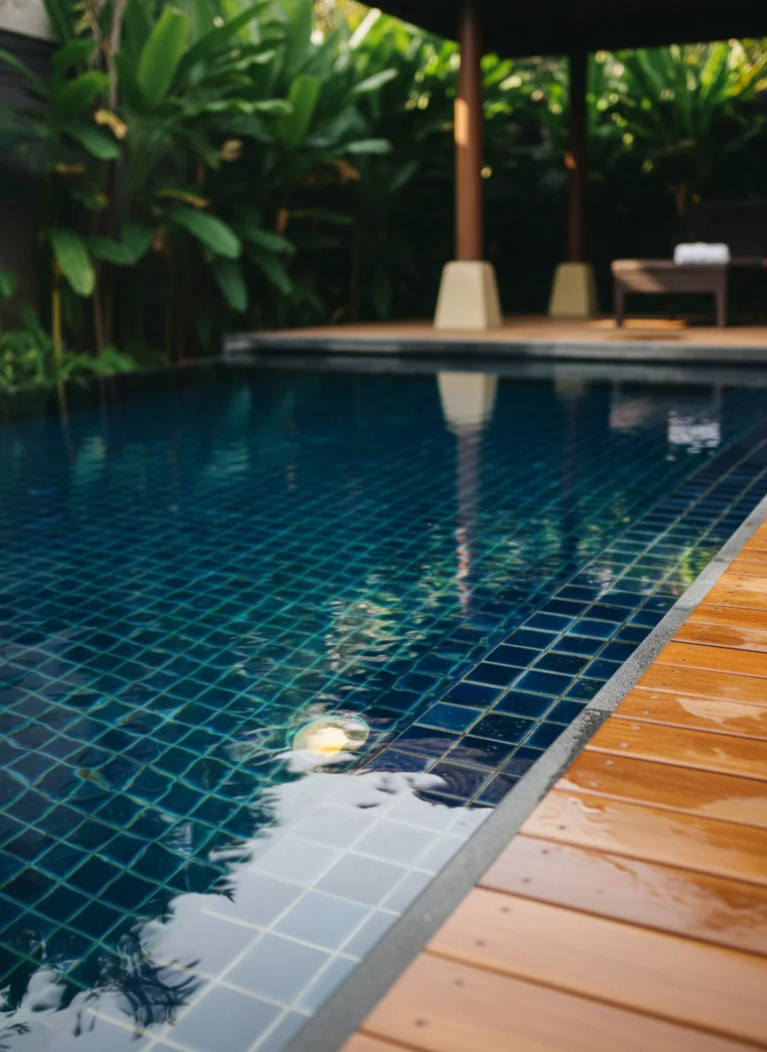 sunken bath and private pool edge interface sunken bath and private pool edge interface