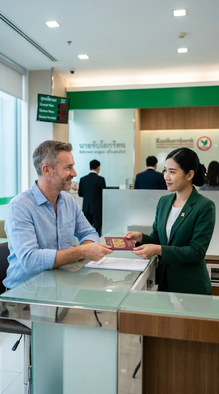 A British expat and a Thai bank teller A British expat and a Thai bank teller