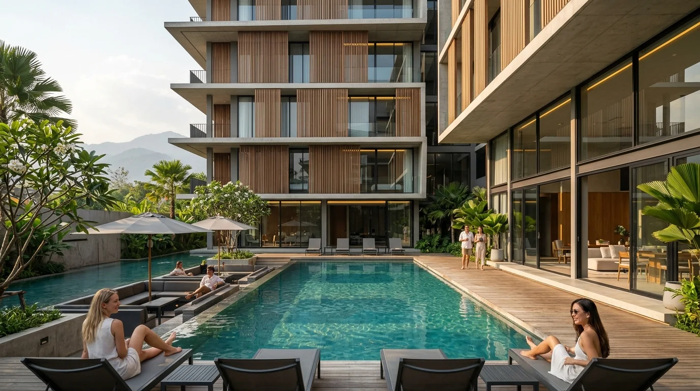 Modern Thai apartment complex in Chiang Mai Modern Thai apartment complex in Chiang Mai