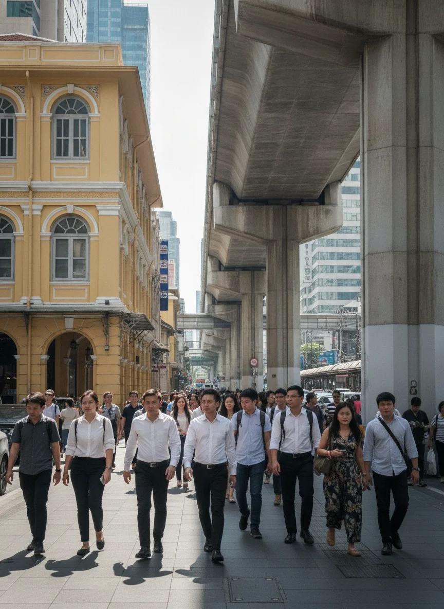 Blue Elephant Building and Sathon Commuters