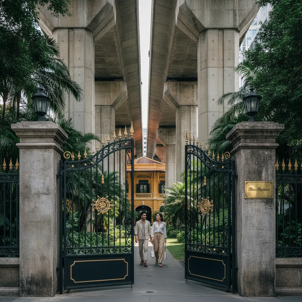 Blue Elephant Bangkok street entrance