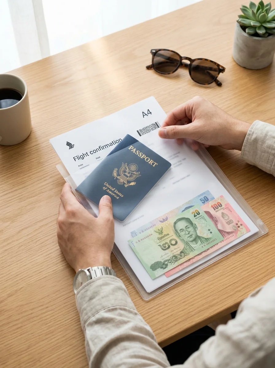 travel documents and currency organisation