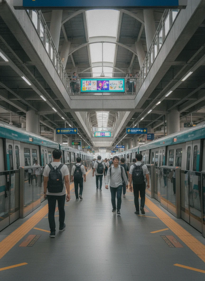 Siam BTS Station multi-level platform
