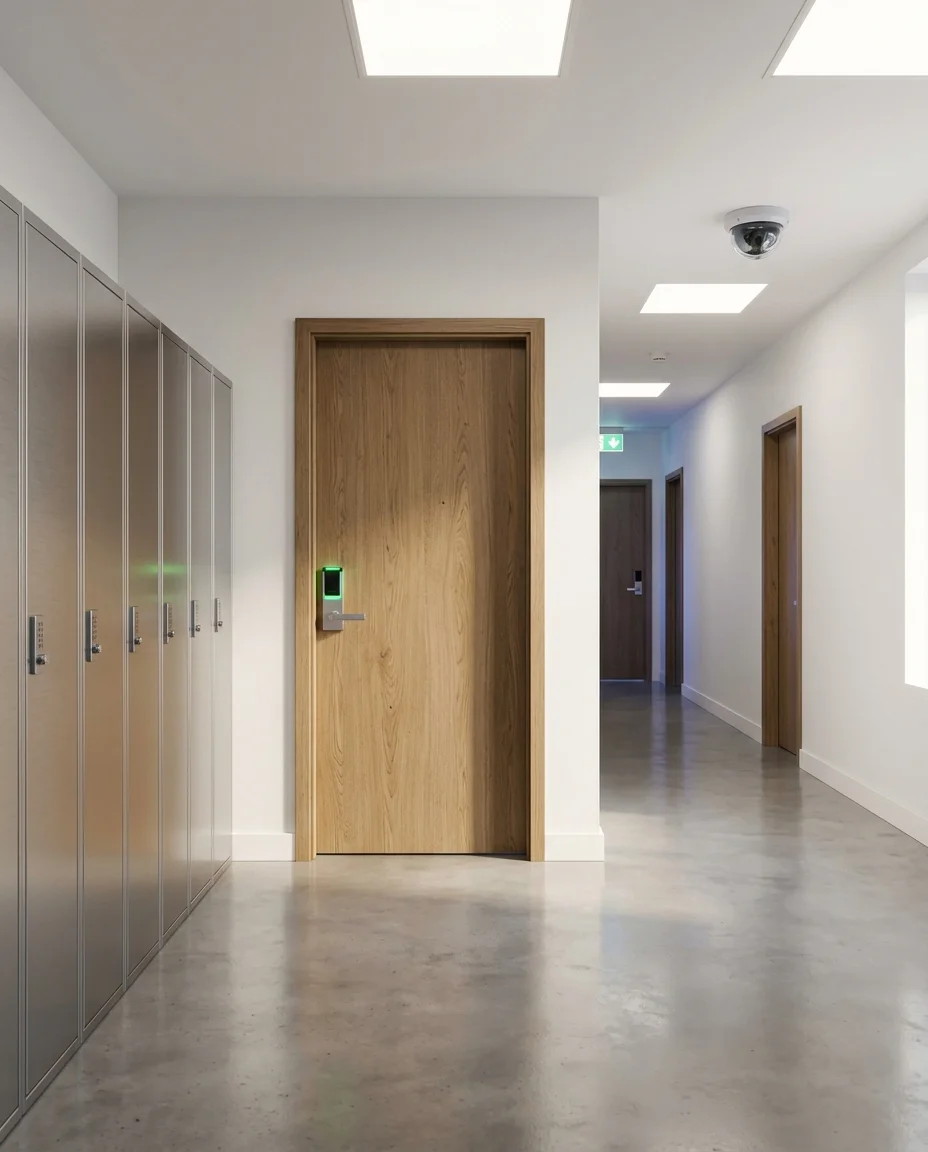 modern hostel dorm entrance and security zone modern hostel dorm entrance and security zone