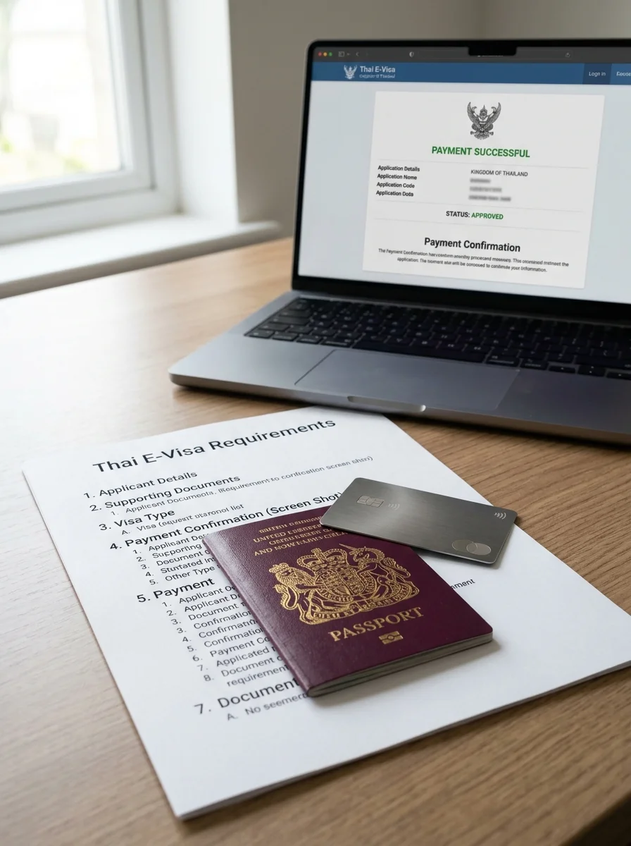 Thai E-Visa application workspace Thai E-Visa application workspace