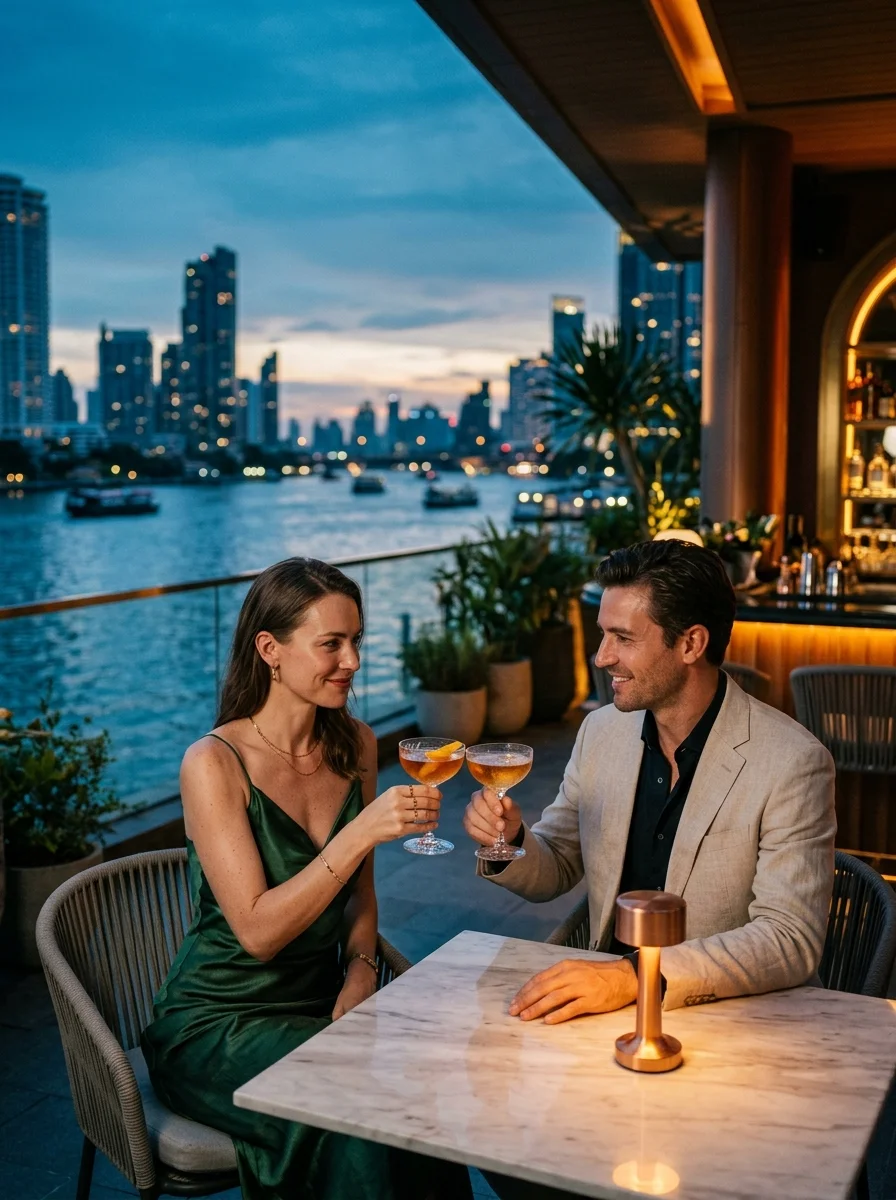 elegant guests at Stella bar terrace elegant guests at Stella bar terrace
