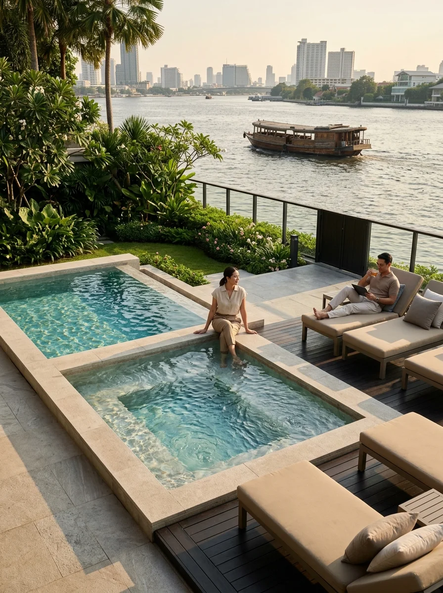 Private Riverside Villa Terrace at Capella Bangkok Private Riverside Villa Terrace at Capella Bangkok