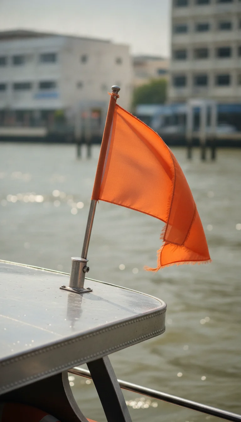 Chao Phraya Express Boat orange flag system Chao Phraya Express Boat orange flag system