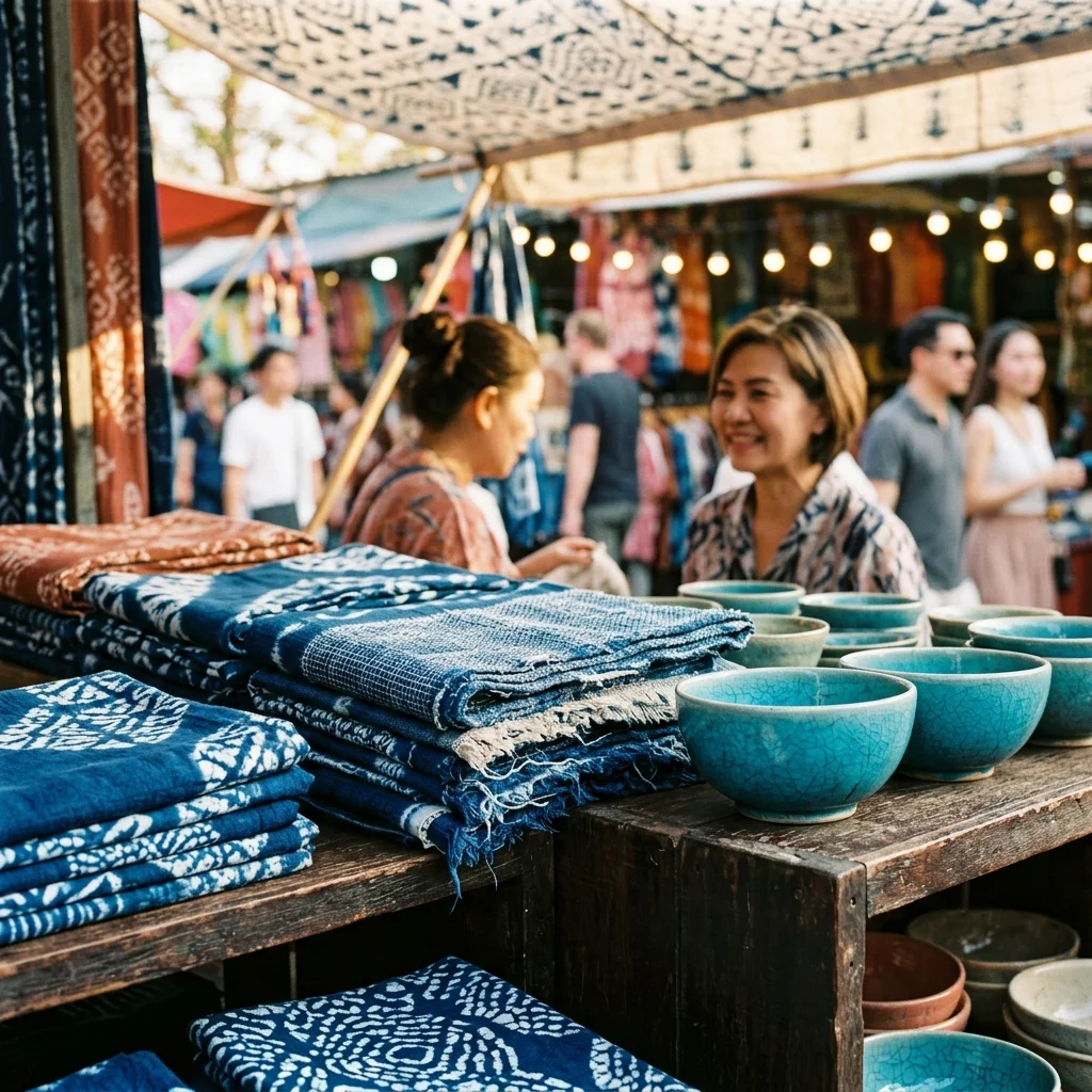Handcrafted Indigo Textiles and Celadon Ceramics Handcrafted Indigo Textiles and Celadon Ceramics