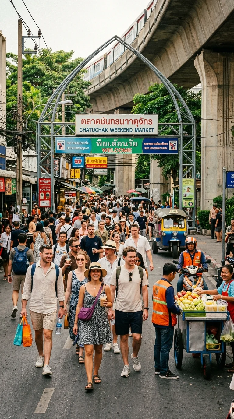 Main gateway approach to Chatuchak Weekend Market Main gateway approach to Chatuchak Weekend Market