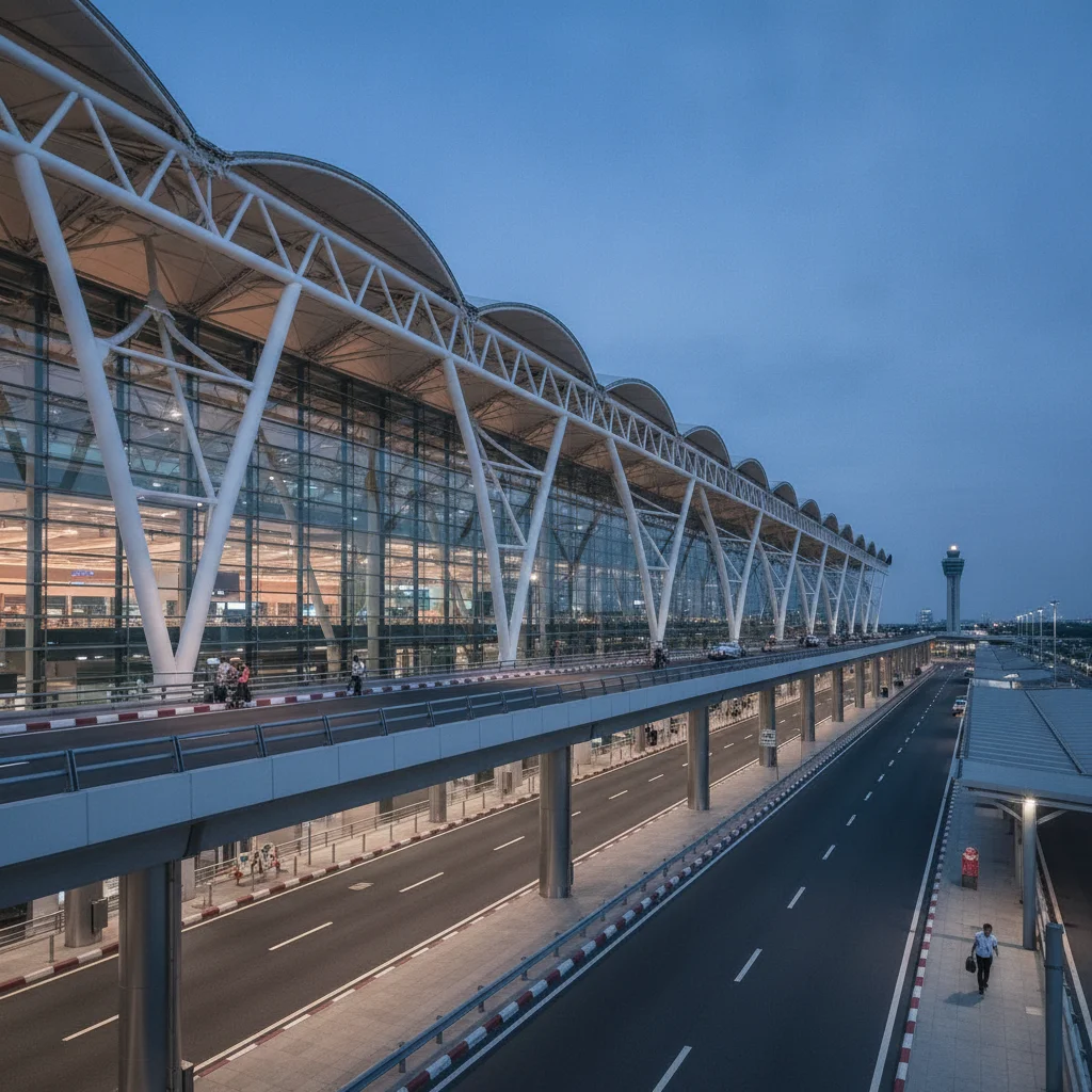 Bangkok Suvarnabhumi International Airport (BKK) Facade Bangkok Suvarnabhumi International Airport (BKK) Facade