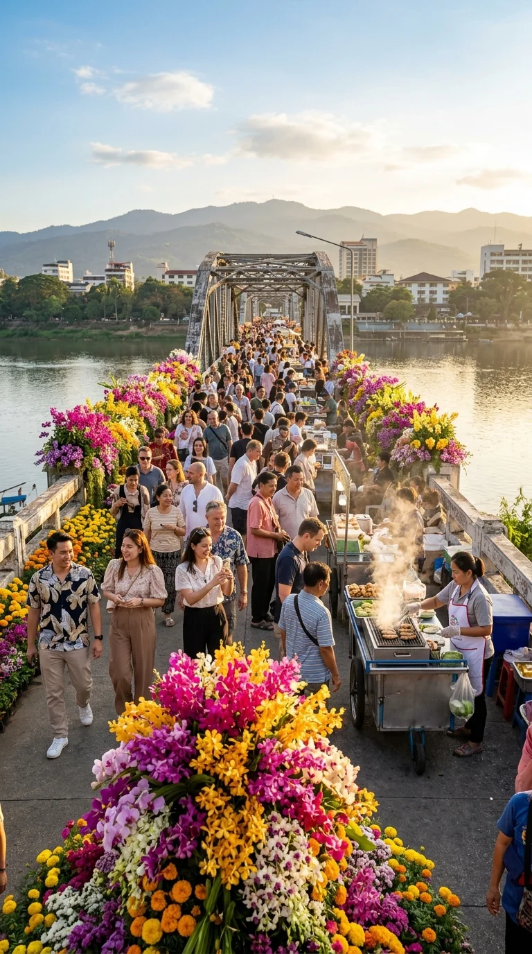 Chiang Mai Flower Festival at Nawarat Bridge Chiang Mai Flower Festival at Nawarat Bridge