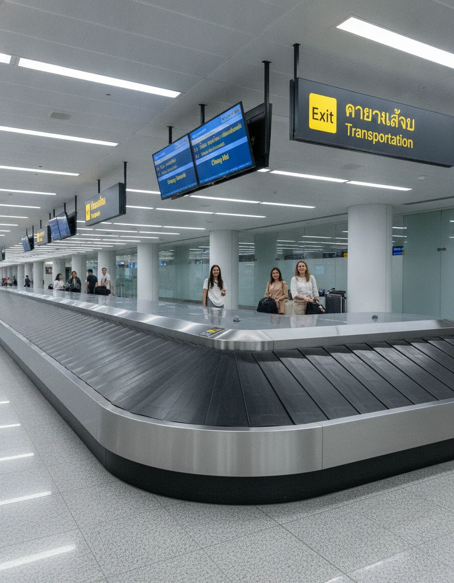 Chiang Rai International Airport arrivals baggage claim area Chiang Rai International Airport arrivals baggage claim area