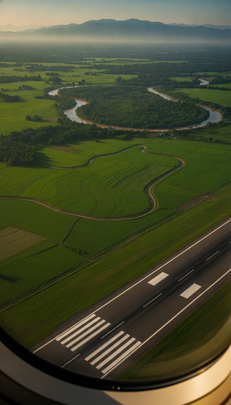 Chiang Rai International Airport (CEI) runway threshold and approach Chiang Rai International Airport (CEI) runway threshold and approach